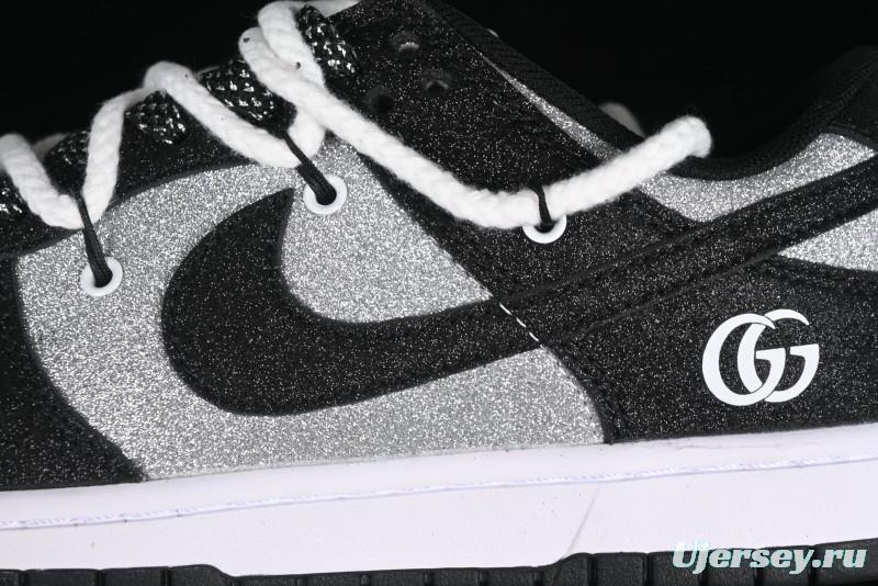 Nike SB Dunk Low Gucci Collaboration - Black Star Hook Anniversary High-End Custom Low-Top Casual Skate Shoes - SJ2068-268