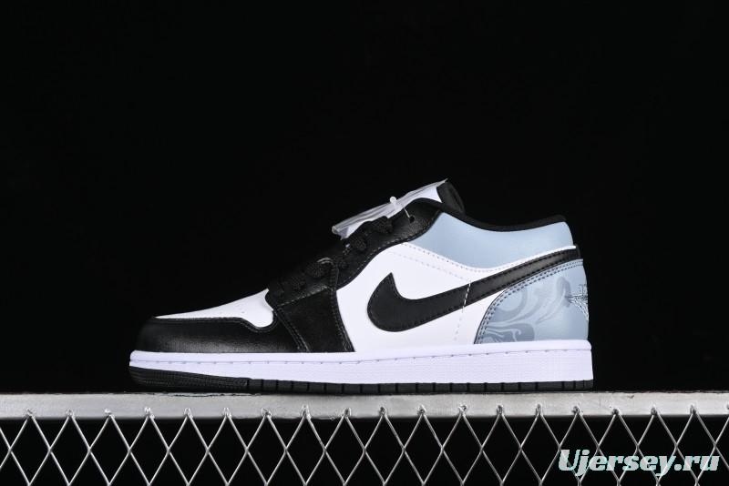 Nike Air Jordan 1 Low Retro Basketball Shoes with Cosmic Exploration Theme - 553558-132