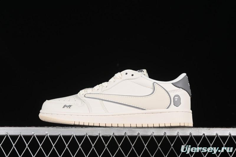 Nike Travis Scott x Fragment Design x Air Jordan 1 Low OG SP AJ1 Bape Collaboration - LJ5188-012