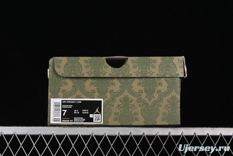 Nike Air Jordan 1 Low Gucci Collaboration - Smoke Grey Pattern High-End Custom Retro Basketball Shoes - DM5688-101