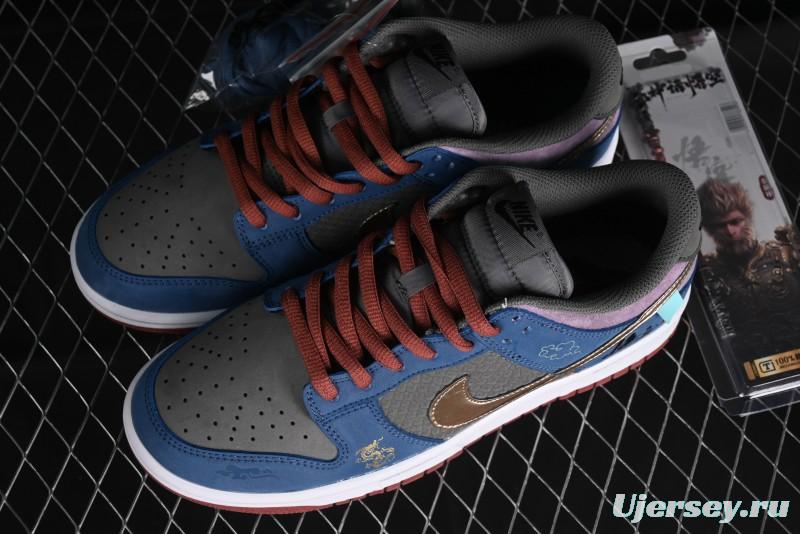Nike Dunk Low Retro Deconstructed Casual Sneakers with Black Myth WuKong Theme - DV2433-109