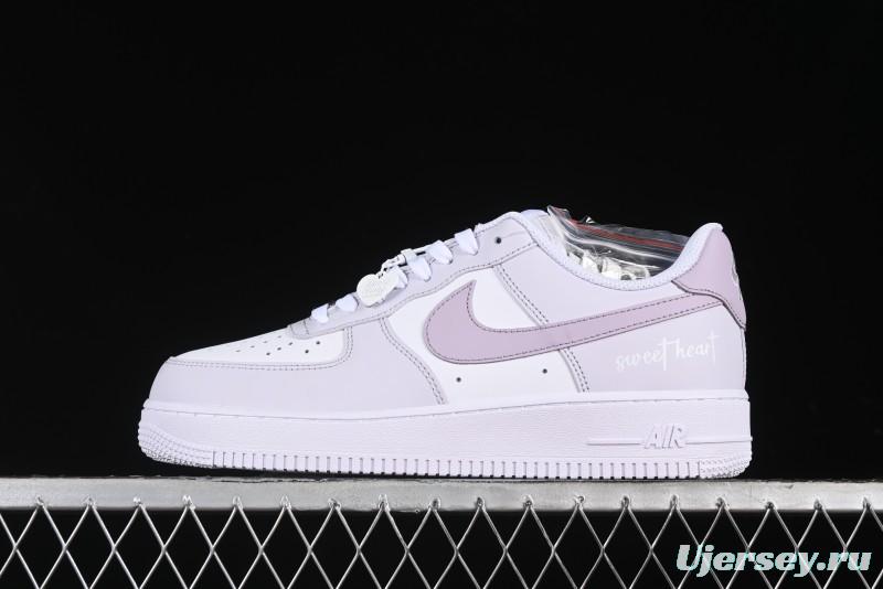 Nike Air Force 1 '07 Low Casual Sneakers with Anime-Inspired Light Gray Purple Spray Paint Design - DY8899-004