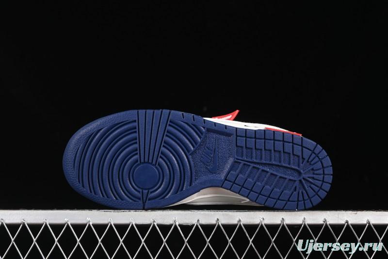 Nike SB Dunk Low Supreme Collaboration - Off White Navy Swoosh Anniversary Custom Low-Top Casual Skate Shoes - DJ2024-013