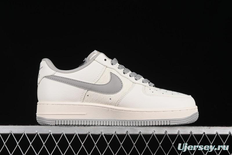 Nike Air Force 1 '07 Low Gucci Collaboration - Beige Grey Linen Casual Sneakers - XZ3398-688