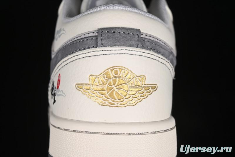 Nike Air Jordan 1 Low Retro Basketball Shoes Custom Black Myth Wukong Design - SJ9950-041