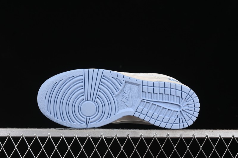 Nike SB Dunk Low Stussy Collaboration - Blue Double Swoosh Anniversary Custom Low-Top Casual Skate Shoes - BB1818-101