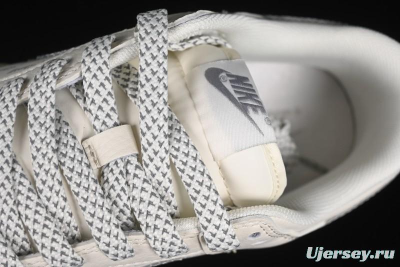 Nike SB Dunk Low Stussy Collaboration - White Grey Double Swoosh Anniversary High-End Custom Low-Top Casual Sneakers - XX2025-206