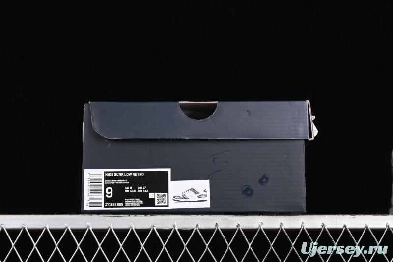 Nike SB Dunk Low Dior Collaboration - Navy Blue Pattern Anniversary High-End Custom Low-Top Casual Skate Shoes - XY1688-005