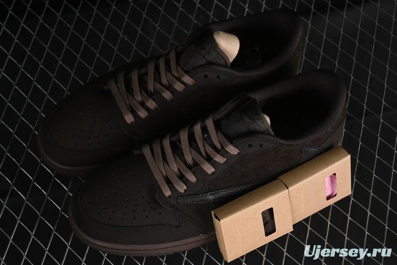 Nike Travis Scott x Air Jordan 1 Low OG AJ1 Reverse Swoosh Sneakers - DM7866-202