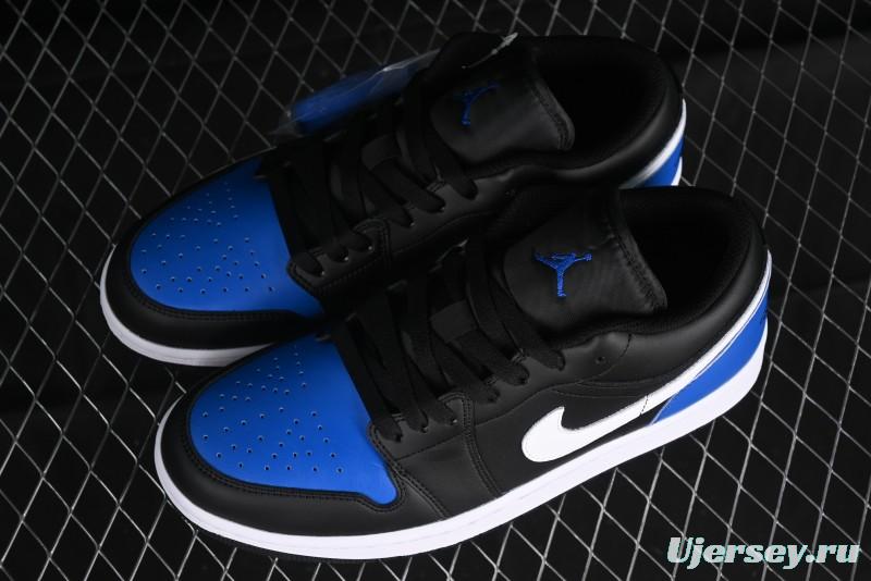 Nike Air Jordan 1 Low Retro Basketball Shoes in Black/Blue - 553558-042