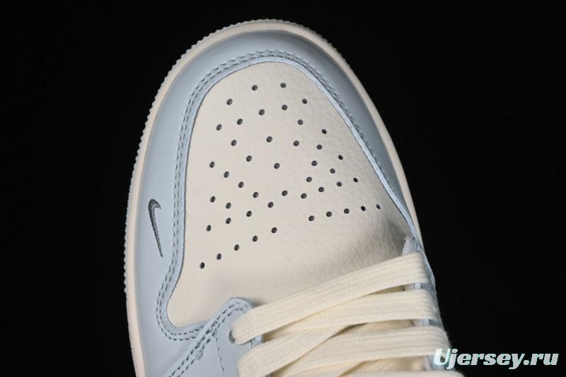 Nike Air Jordan 1 Low Retro Basketball Shoes - Giorgio Armani Collaboration Ice Blue - WG8850-012