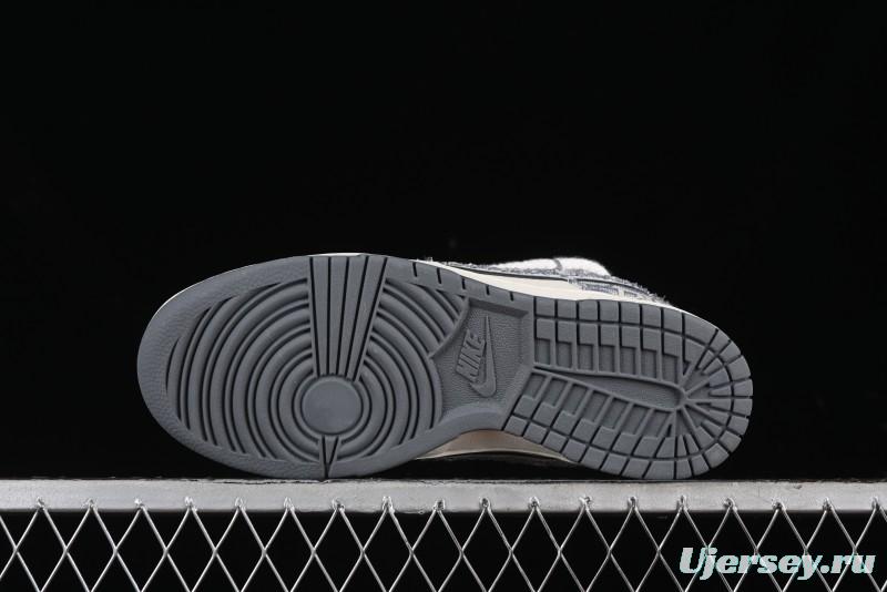 Nike SB Dunk Low Dior Collaboration - Strap Woven Grey Check Anniversary High-End Custom Low-Top Casual Sneakers - SJ2068-285