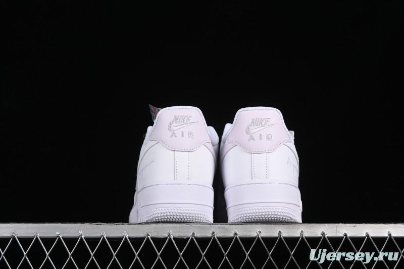 Nike Air Force 1 '07 Low Casual Sneakers with Anime-inspired White Pink Purple Spray Paint Design - CW2288-111