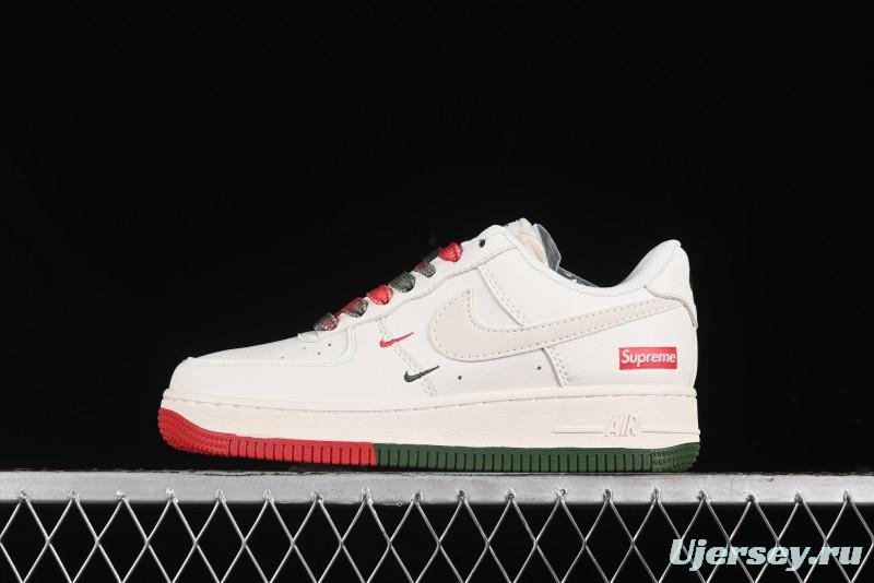 Nike Air Force 1 '07 Low Supreme Casual Sneakers in Beige Red Green - XZ6188-009