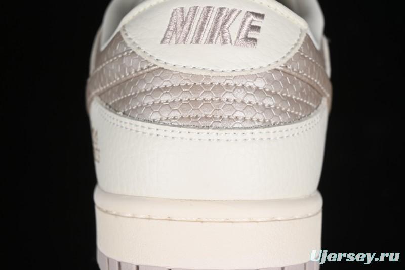 Nike SB Dunk Low Hermes Collaboration - Snake Print Brown Swoosh Low Top Casual Skate Shoes - XD6188-040