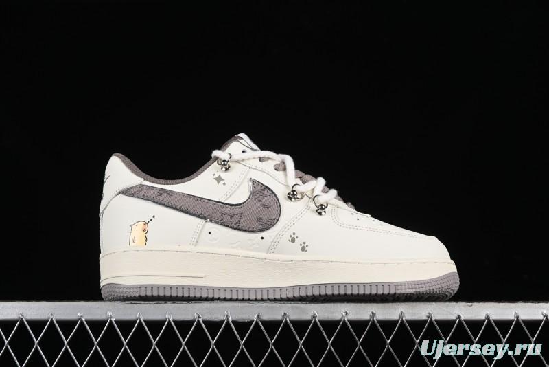 Nike Air Force 1 '07 Low x Capybara "Mona Lisa" Casual Lace-Up Sneakers - LV0506-990