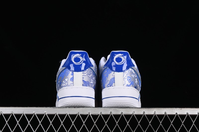 Nike Air Force 1 '07 Low DIY Blue and White Porcelain Dragon Embroidery Casual Sneakers - CW2288-201