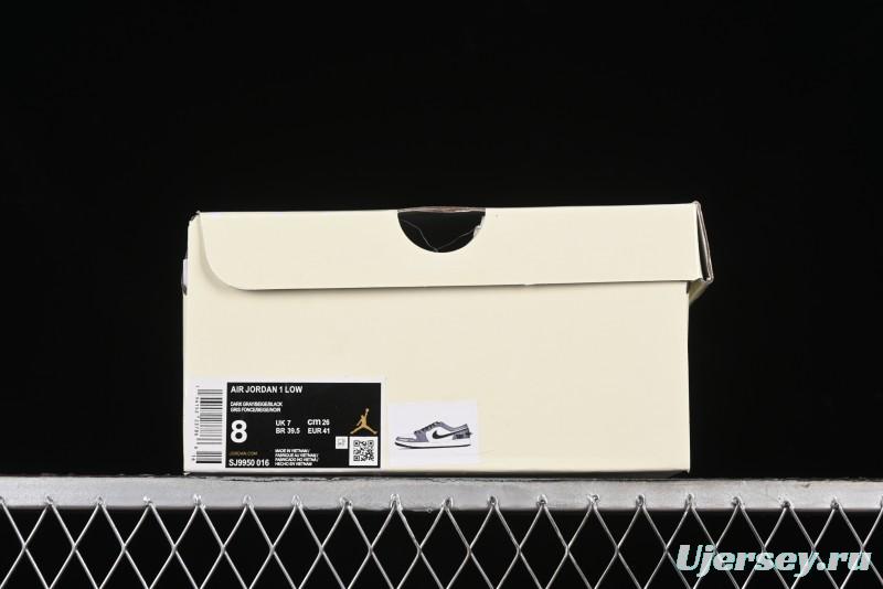 Nike Air Jordan 1 Low Retro Basketball Shoes - Black Velvet Pig Collaboration Custom Design - SJ9950-016