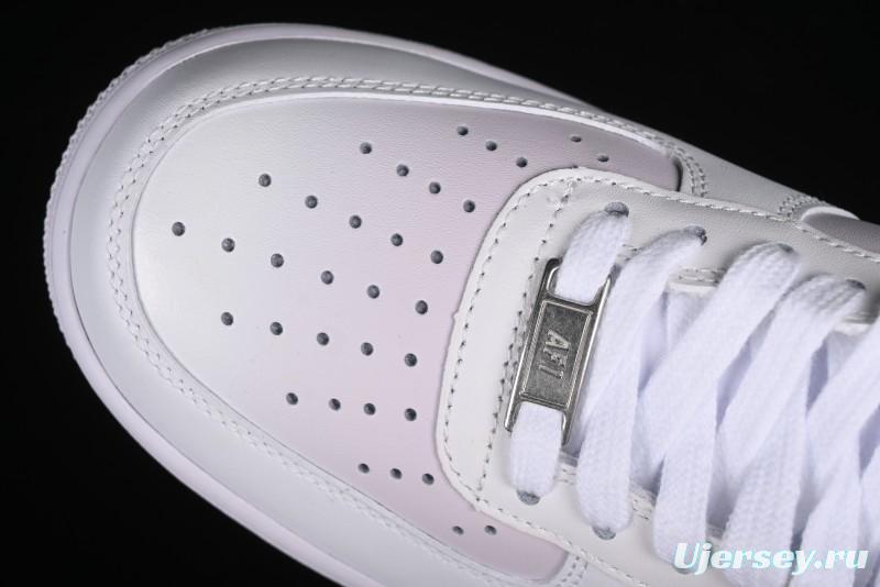 Nike Air Force 1 '07 Low Casual Sneakers with Anime-inspired White Pink Purple Spray Paint Design - CW2288-111