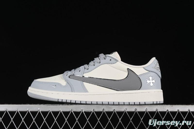 Nike Travis Scott x Fragment Design x Air Jordan 1 Low OG SP AJ1 Retro Sneakers - DM7866-016