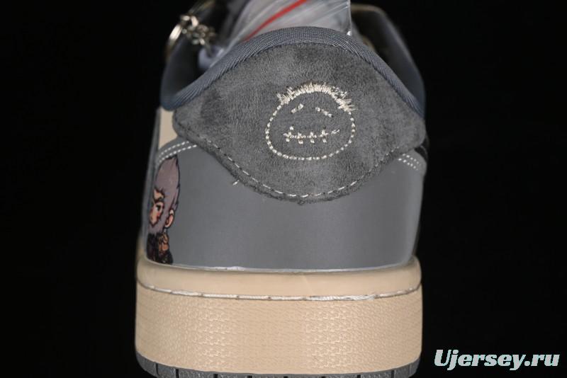 Nike Travis Scott x Fragment Design x Air Jordan 1 Low OG SP AJ1 Retro Sneakers - CH6336-013