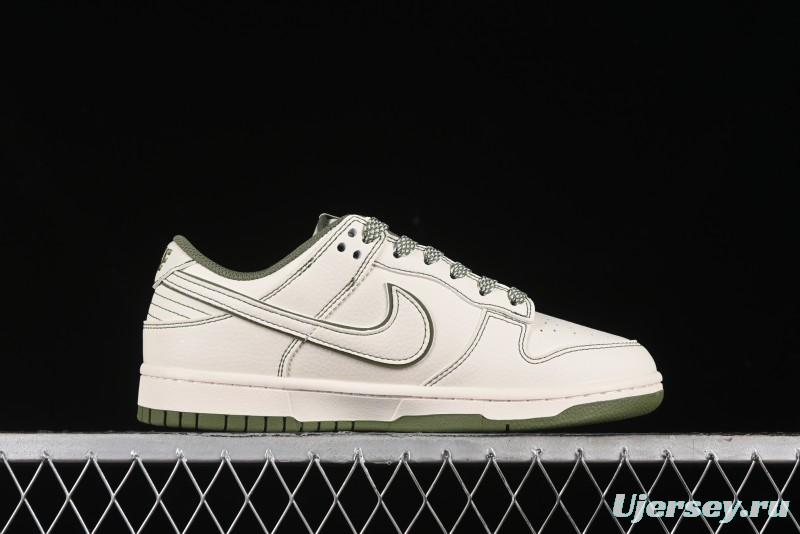 Nike SB Dunk Low Stussy Collaboration - Beige Green Anniversary High-End Custom Low-Top Casual Skate Shoes - BB1818-102