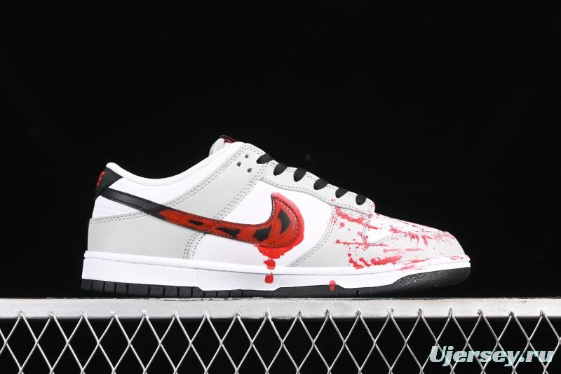 Nike SB Dunk Low Casual Skate Shoes - Anniversary Custom Edition in White/Grey/Black - LW1818-103