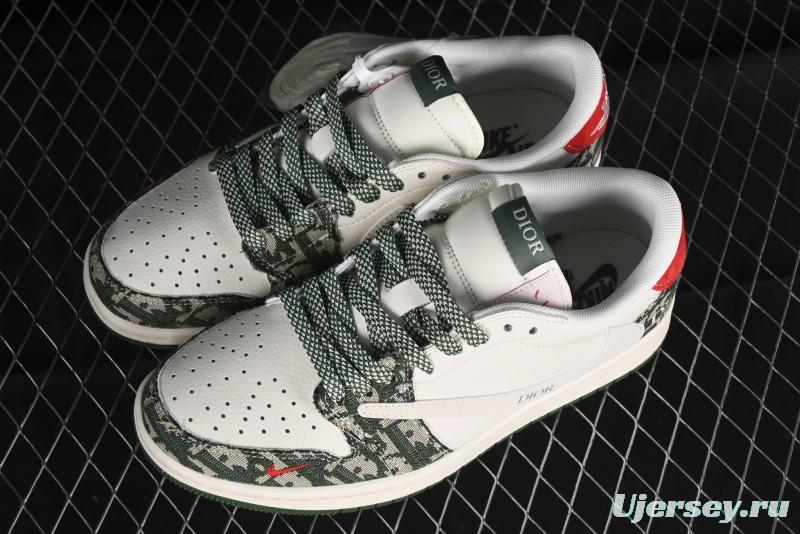 Nike Travis Scott x Fragment Design x Air Jordan 1 Low OG SP AJ1 Low-top Casual Sneakers - XY2688-114