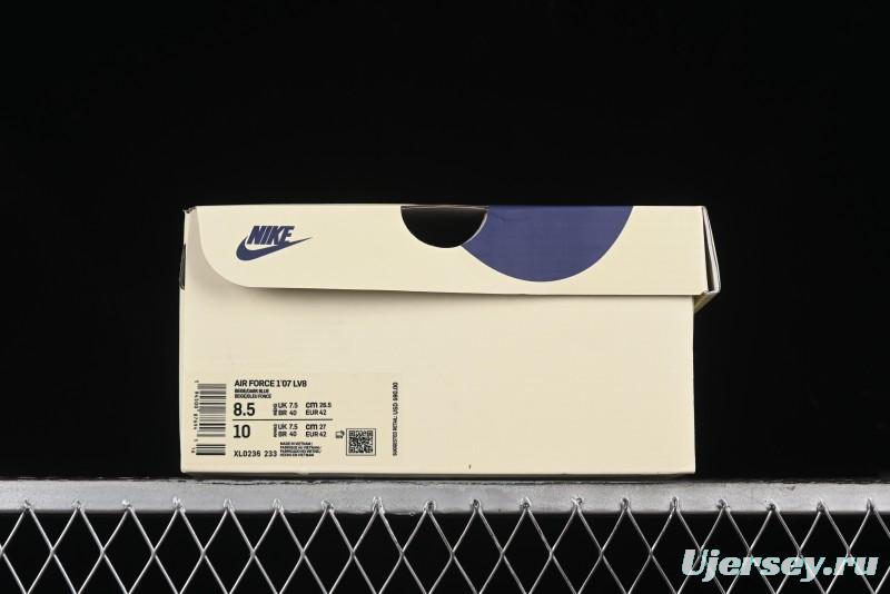 Nike Air Force 1 '07 Mid Deep Blue Two-Tone Sole Mid-Top Casual Sneakers with Reflective Stars - XL0236-233