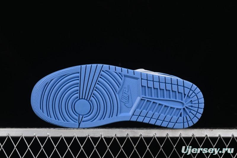 Nike Air Jordan 1 Low AJ1 Patent Blue Casual Sneakers - FZ2138-114