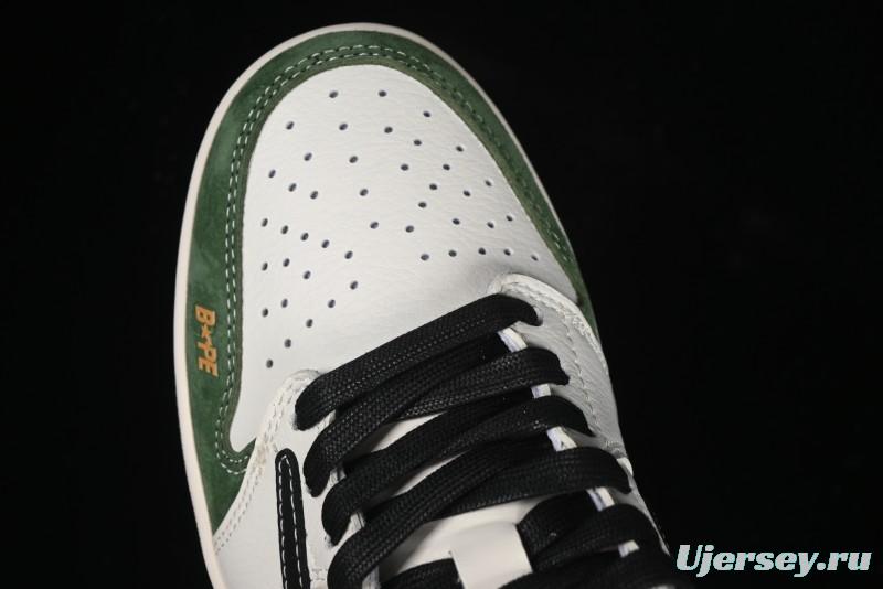 Nike Travis Scott x Fragment Design x Air Jordan 1 Low OG SP AJ1 Bape Collaboration - Jungle Green Low Top Casual Sneakers - XY2688-107