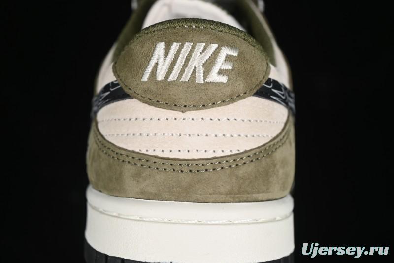 Nike SB Dunk Low UN Phantom Military Green Black Swoosh Anniversary Custom Low-Top Casual Skate Shoes - DJ2024-037