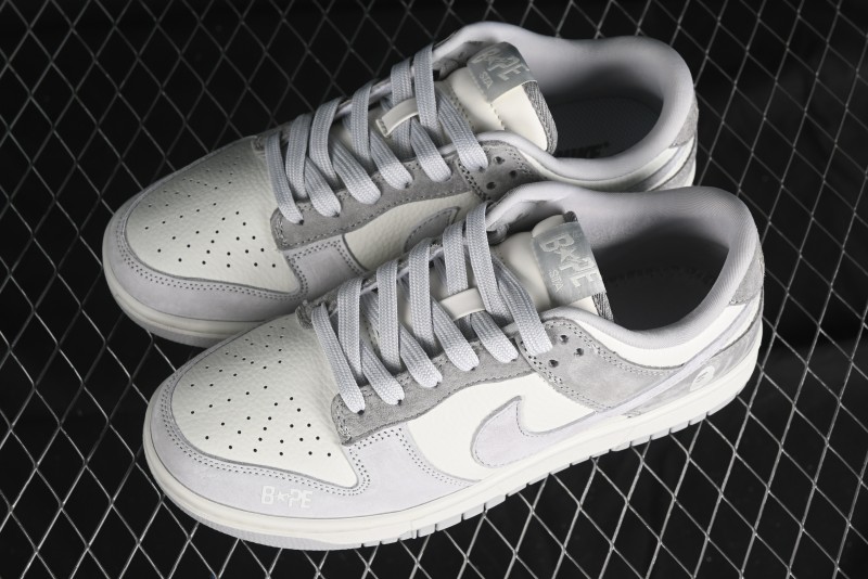 Nike SB Dunk Low BAPE Collaboration - Grey Pig 8th Anniversary Custom Low-Top Casual Skate Shoes - CH6336-226