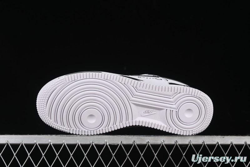 Nike Air Force 1 '07 Low Custom Casual Sneakers with Black and White Manga-Style Hand-Drawn Function Formulas - CT7724-111