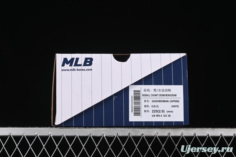 New York Yankees MLB Bigball Chunky Denim Monogram Platform Sneakers - 3ASHBDM4N43NYS