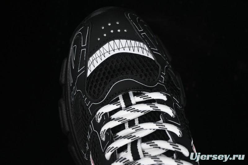 Dior Chrono Round Toe Lace-Up Lifestyle Casual Running Sneakers - 6865 WHITE BLACK