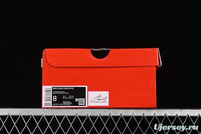 Nike SB Dunk Low Supreme Collaboration - Beige Canvas Swoosh Anniversary High-End Custom Low-Top Casual Sneakers - XX2025-108