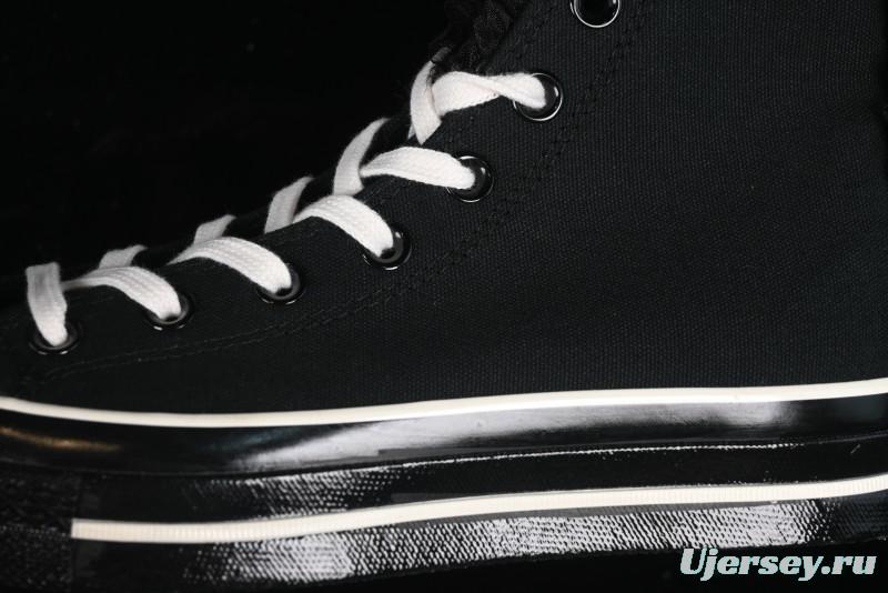 Converse Chuck 1970s High Top Canvas Shoes in Black Lace Punk Style - A10026C