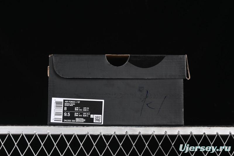 Nike Supreme x Air Force 1 Low Casual Sneakers in Wheat Suede with Full-Length Air Cushion - DN1555-200