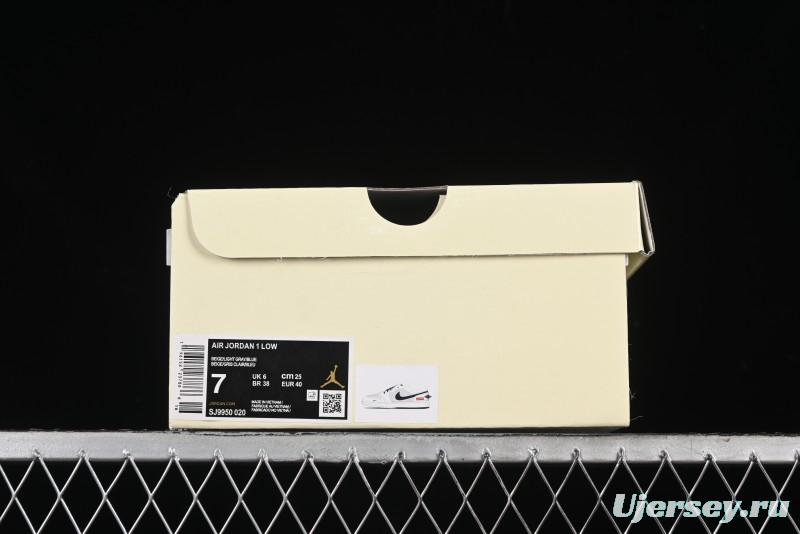 Nike Air Jordan 1 Low Supreme Collaboration - Deep Blue Two-Tone Sole Retro Basketball Shoes - SJ9950-020