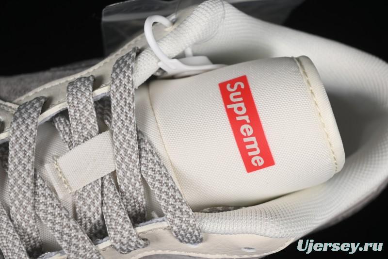 Nike Air Jordan 1 Low Supreme Collaboration - Dual-Tone Beige/Grey Retro Basketball Shoes - SJ9950-030