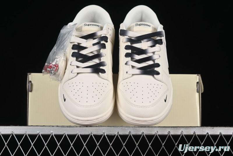 Nike SB Dunk Low Supreme Collaboration - Double Swoosh Dual Color Anniversary High-End Custom Low-Top Casual Skate Shoes - BB8675-112