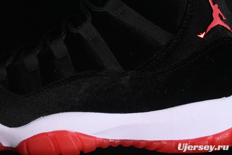 Nike Air Jordan 11 Retro "Bred Velvet" Basketball Shoes with Velvet Overlay - DB5457-061