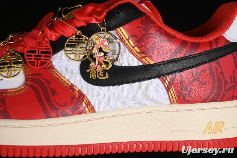 Nike Air Force 1 '07 Low Custom Wedding Sneakers with Chinese Style Elements - FN7439-133