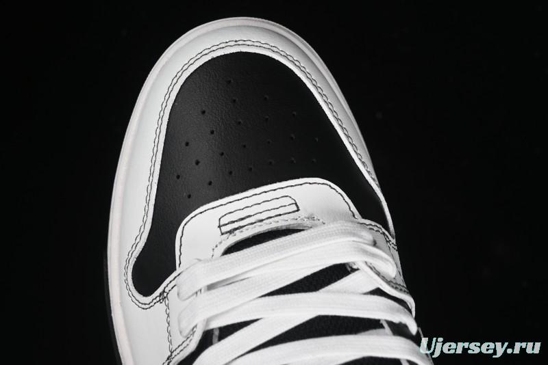 Off-White Out Of Office Low-Top Fashion Sneakers in White Black - AJD4