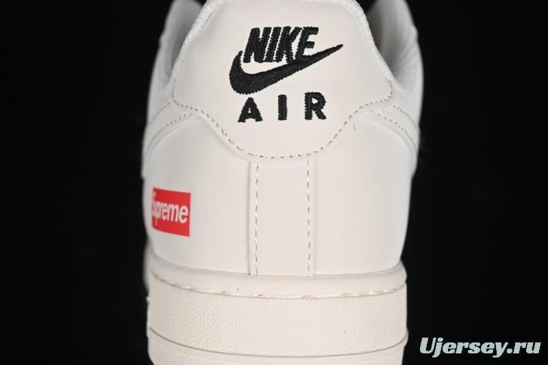 Nike Air Force 1 '07 Low Supreme Collaboration - White Black Two-Tone Low-Top Casual Sneakers - BB7577-217