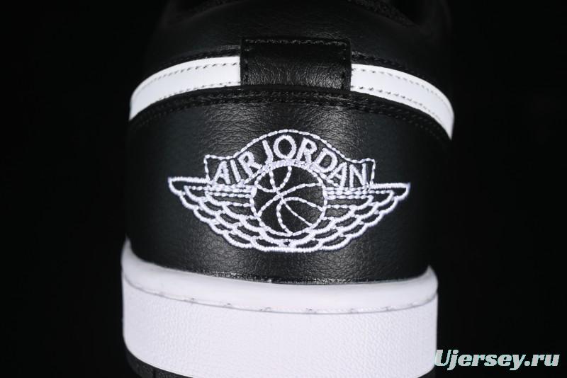 Nike Air Jordan 1 Low Retro Basketball Shoes in Black and White - 553558-043
