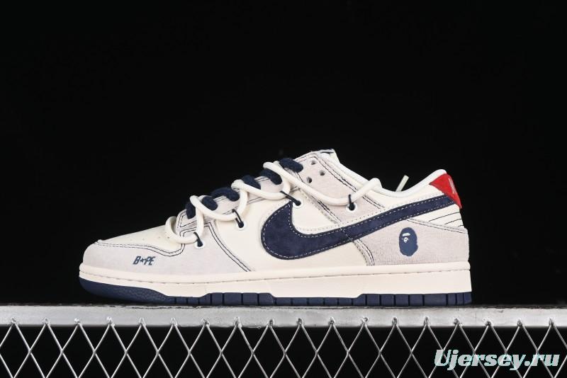 Nike SB Dunk Low BAPE Collaboration - Strap Blue Swoosh Anniversary Customized Low-Top Casual Sneakers SJ2068-298