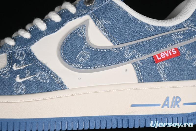 Nike Air Force 1 '07 Low Levi's Denim Collaboration - Light Blue Denim Low-Top Casual Sneakers - SJ6698-003