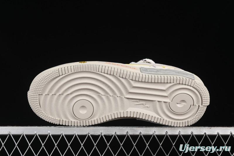 Nike Air Force 1 Fontanka Custom Graffiti Low-Top Casual Sneakers with Deconstructed Dual Laces - DV6984-001